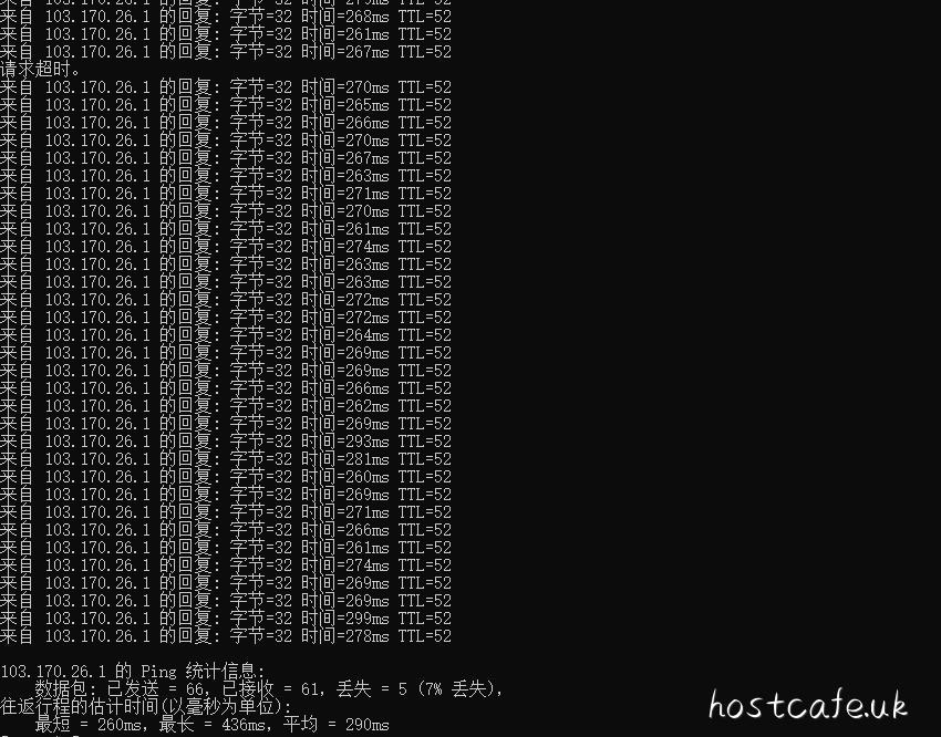 半月湾香港VPS本地Ping测试